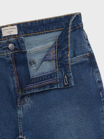 DENIM LUCKY SLIM AZUL MARINO