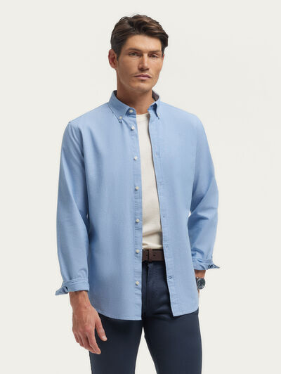 CAMISA OXFORD CHAMBRAY CELESTE