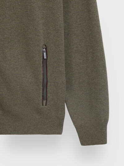 CARDIGAN CONTRASTE VERDE
