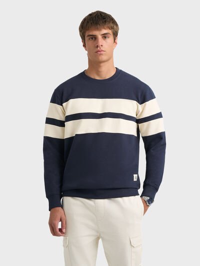 SUDADERA STRIPES AZUL MARINO