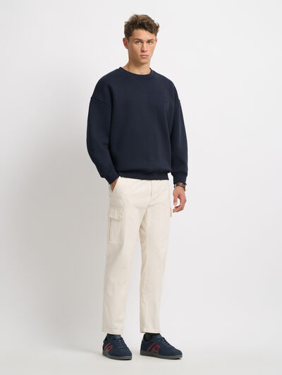 SUDADERA BASICA OVERSIZE AZUL MARINO