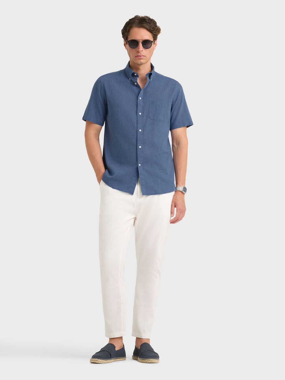 CAMISA LINO M.CORTA