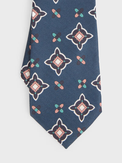 CORBATA PRINTED AZUL MARINO