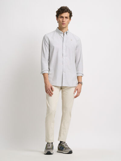 CAMISA OXFORD MIL RAYAS VERDE