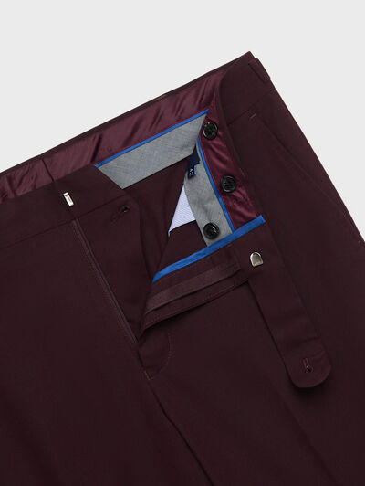 PANTALON DOPPIO PLAIN BURDEOS