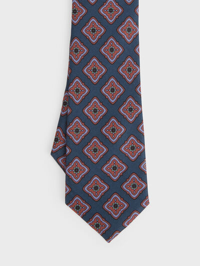 CORBATA PRINTED AZUL MARINO