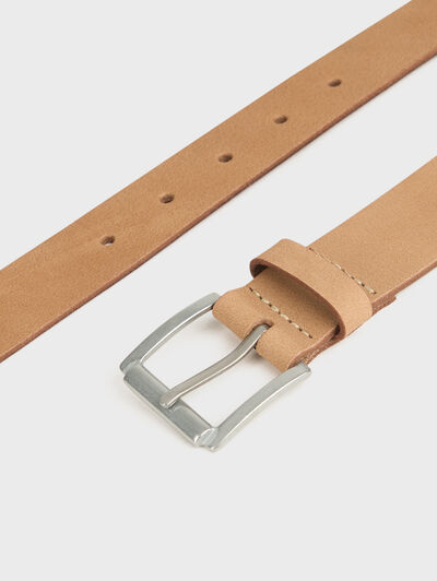 CINTURON NOBUCK BEIGE