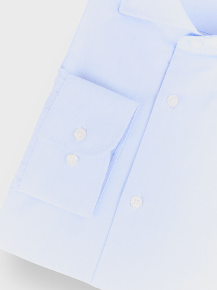 CAMISA POPELIN FIL A FIL CELESTE