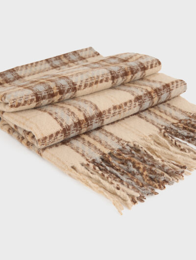 BUFANDA CUADROS BEIGE