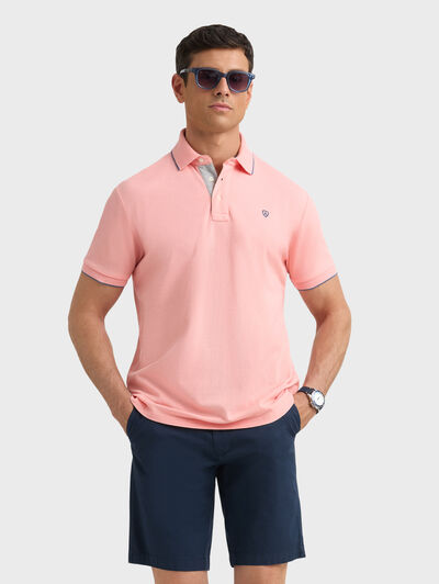 POLO CONTRAST SALM&Oacute;N