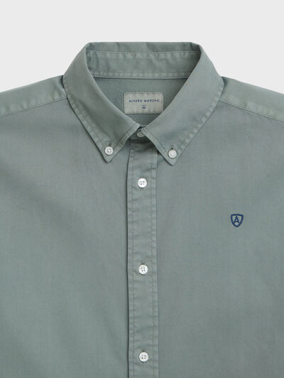 CAMISA POPELIN DYE VERDE