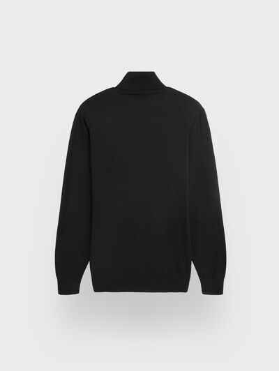 JERSEY ROLL COLLAR NEGRO
