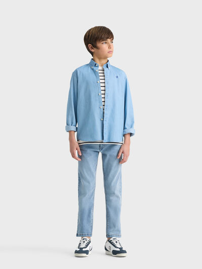 CAMISA DENIM KIDS AZUL