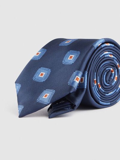 CORBATA JACQUARD MF AZUL MARINO
