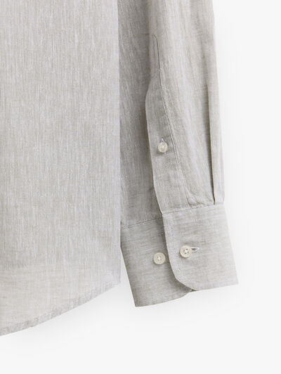 CAMISA LINO BOLSILLO VERDE