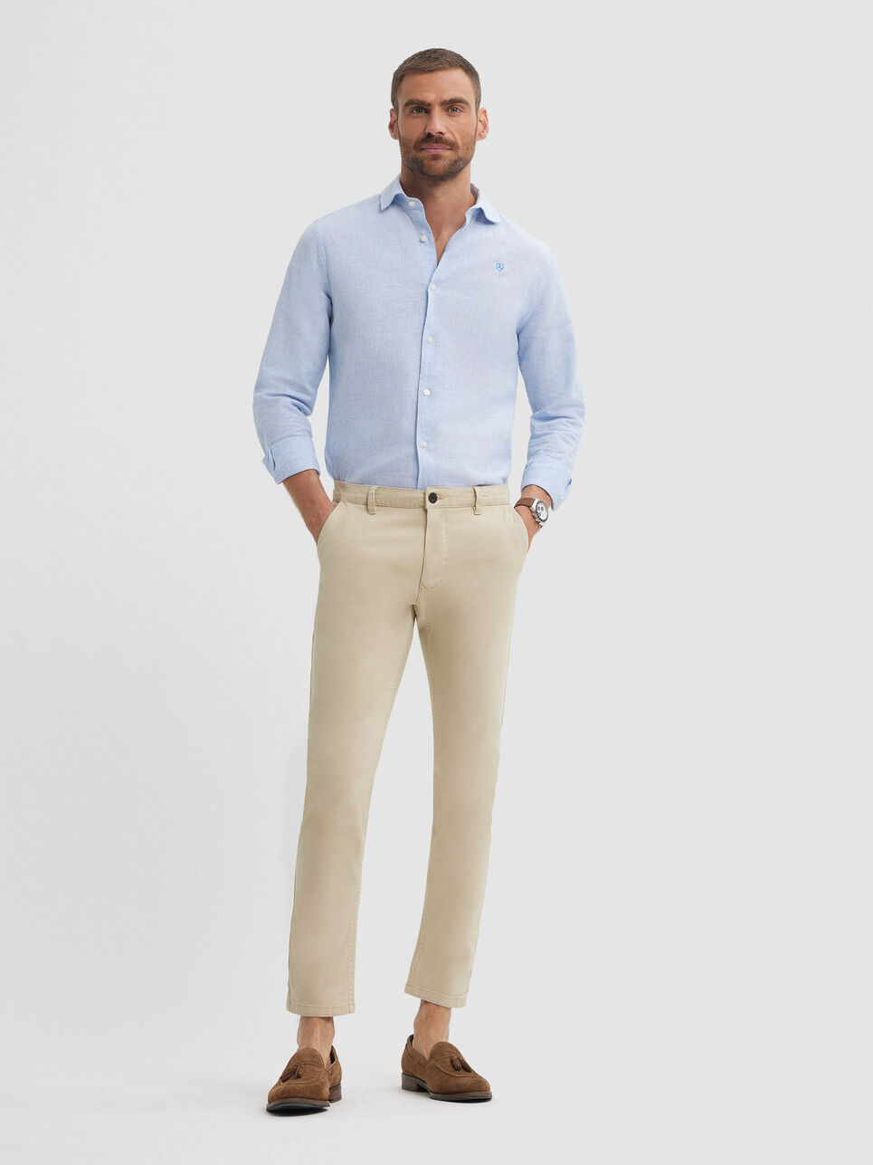 Combinar Pantalon Beige Pantalon Chino Ajustado Hombre PANTALON CHINO SLIM  FIT BEIGE