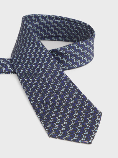 CORBATA PRINTED AZUL MARINO