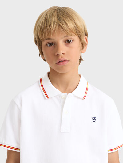 POLO FLAG KIDS BLANCO