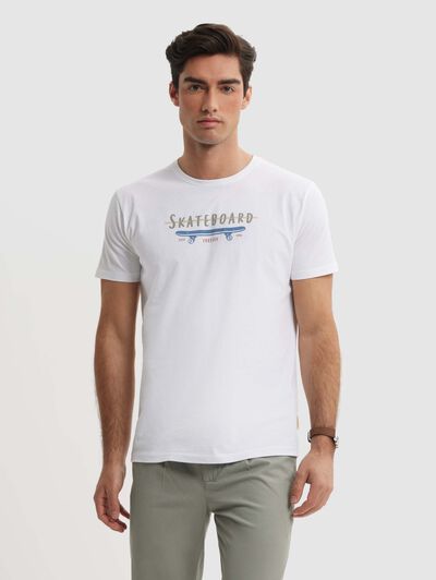 CAMISETA SKATEBOARD BLANCO
