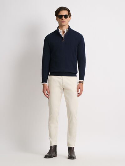 JERSEY BUTTON COLLAR AZUL