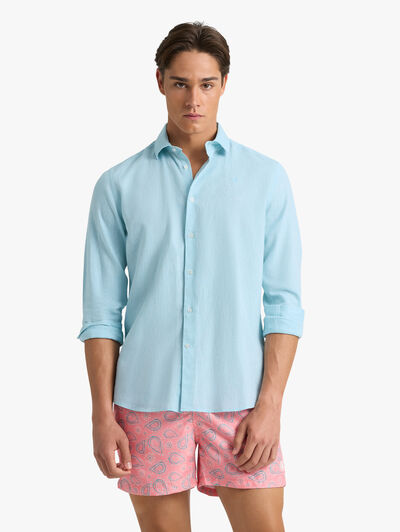 CAMISA LINO ALEX VERDE AGUA