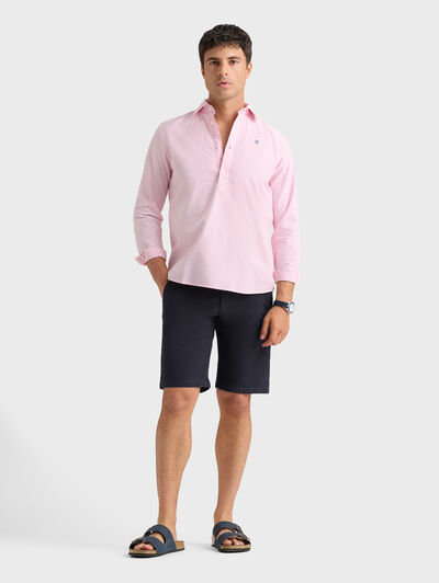 POLERA OXFORD RAYAS CORAL