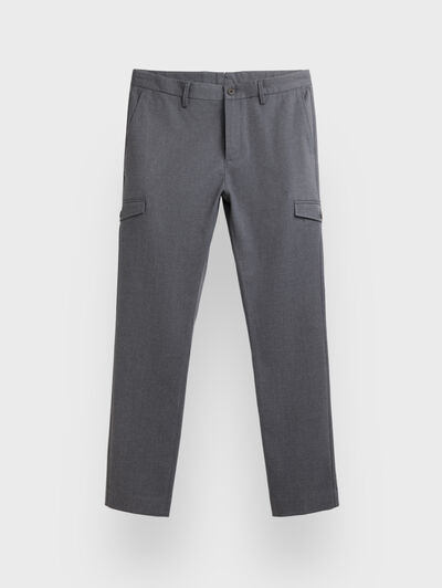 PANTALON CARGO FRANELA GRIS