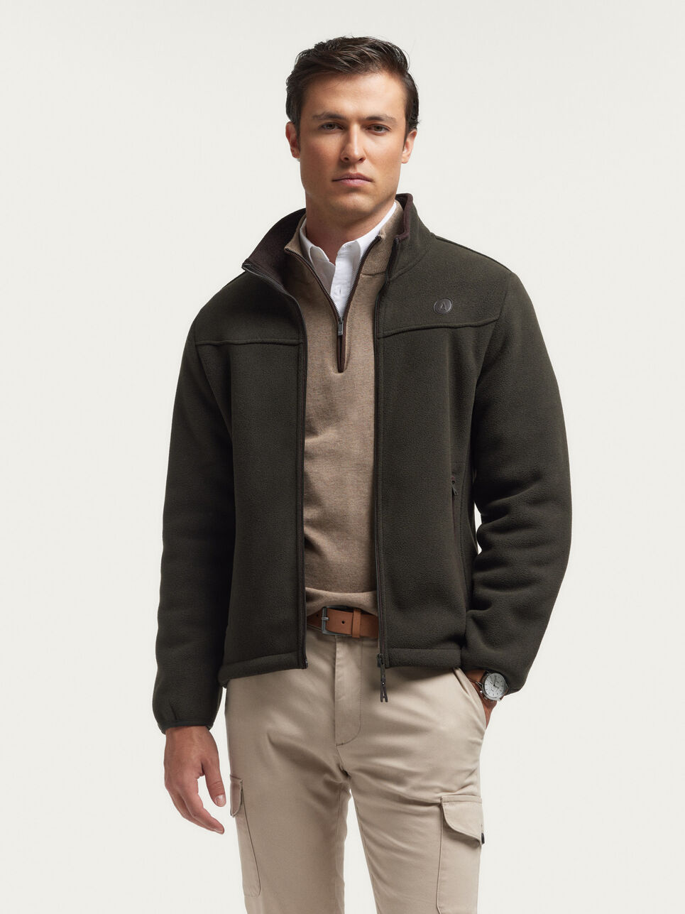 Camel Chalecos Alvaro Moreno Hombre Cazadora Reversible Chaqueta