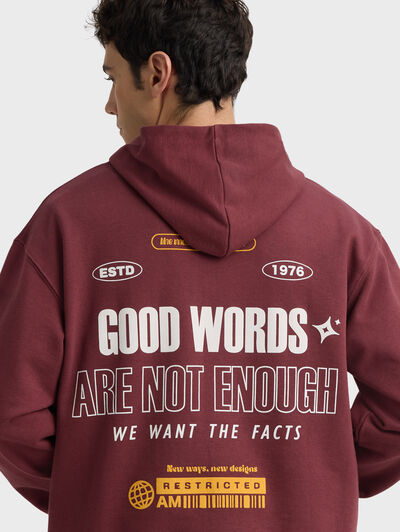 SUDADERA WORDS BURDEOS