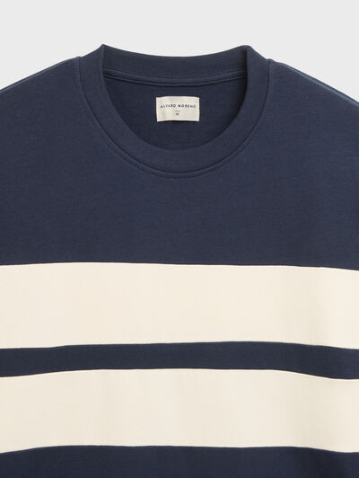 SUDADERA STRIPES AZUL MARINO