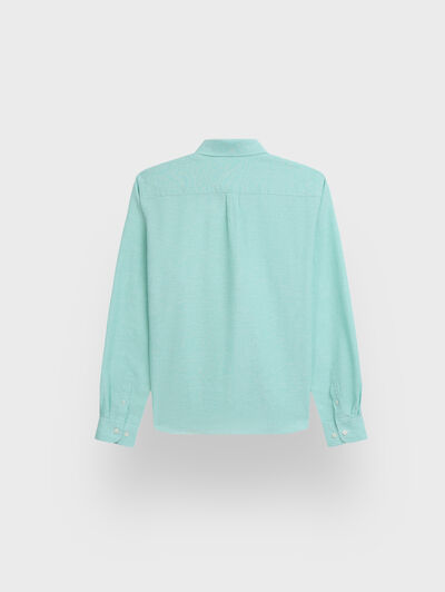 CAMISA LINO C.BOTON KIDS VERDE