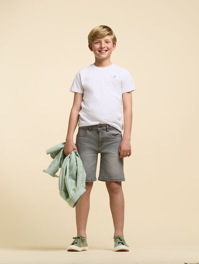 BERMUDA DENIM KIDS GRIS