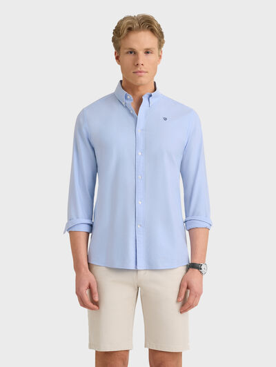 CAMISA OXFORD BASIC CELESTE