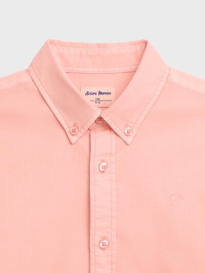 CAMISA OXFORD DYE KIDS CORAL