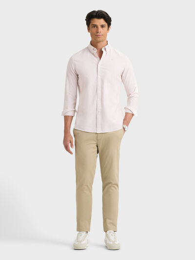 CAMISA OXFORD MIL RAYAS BEIGE