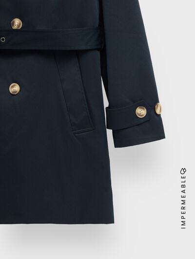GABARDINA TRENCH AZUL MARINO