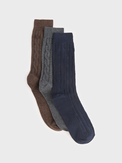 CALCETINES TRENZADOS AZUL MARINO