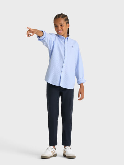CAMISA OXFORD RAYAS KIDS CELESTE