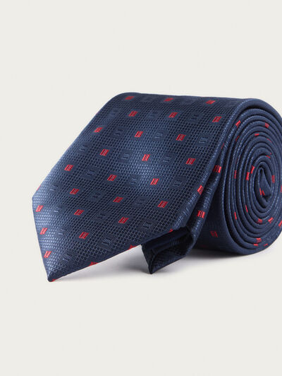 CORBATA JACQUARD MF AZUL MARINO
