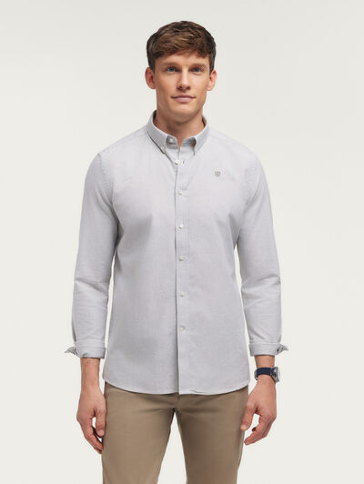 CAMISA OXFORD MIL RAYAS VERDE