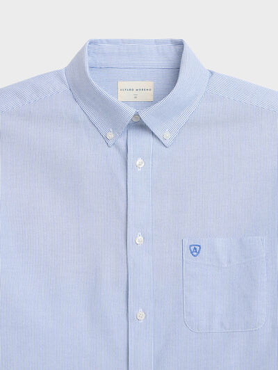 CAMISA MIL RAYAS POCKET AZUL