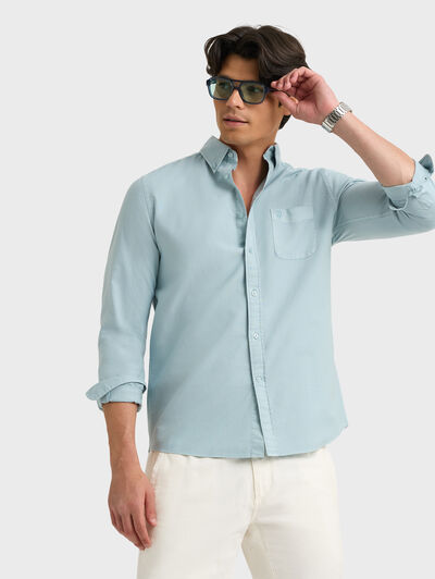 CAMISA OXFORD POCKET DYE AZUL