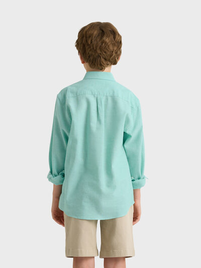 CAMISA LINO C.BOTON KIDS VERDE