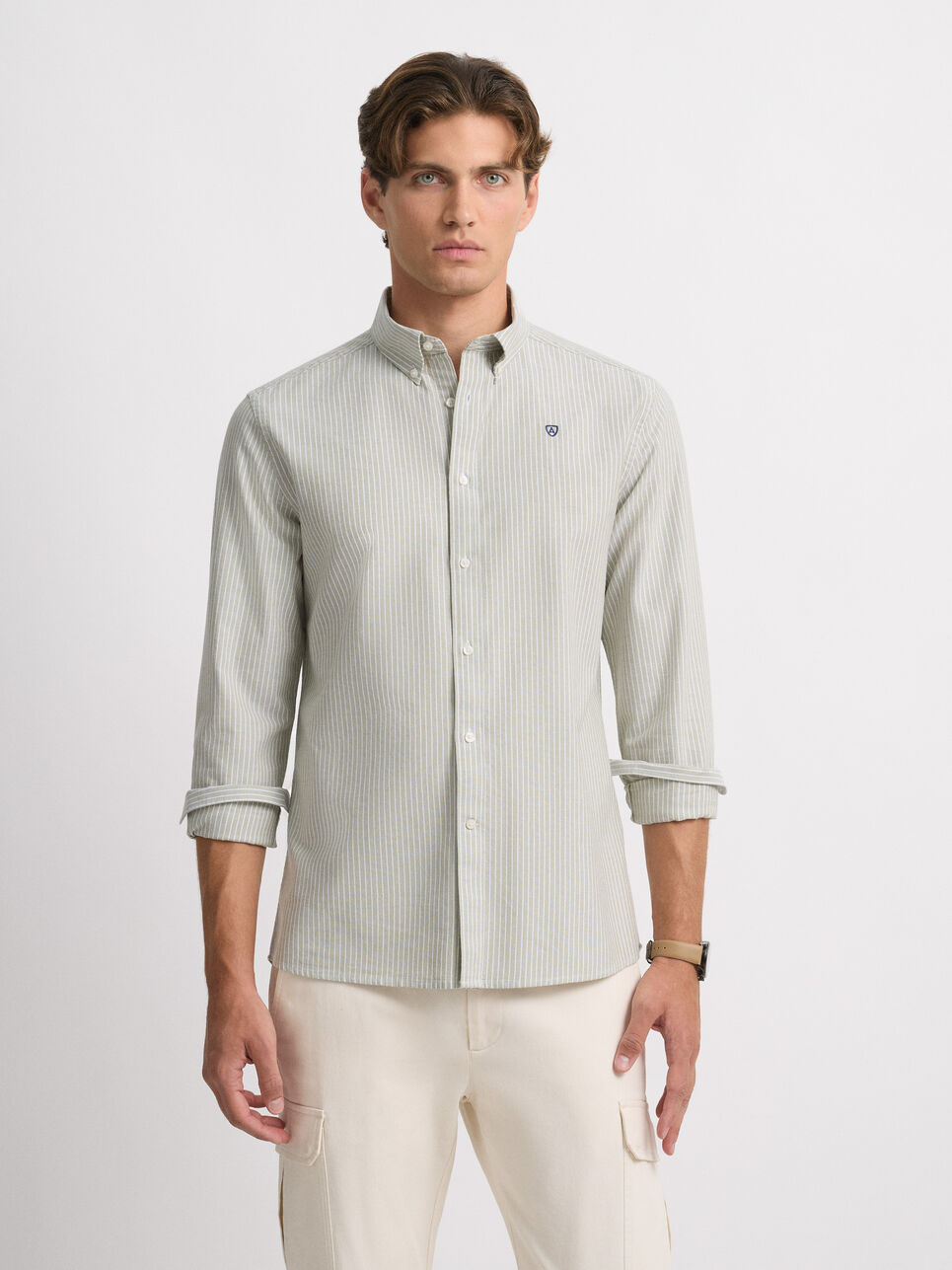 CAMISA OXFORD RAYAS DOWN