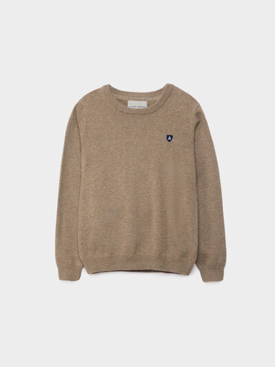 JERSEY ROUND NECK KIDS BEIGE