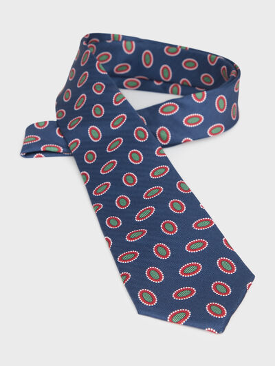 CORBATA PRINTED AZUL MARINO