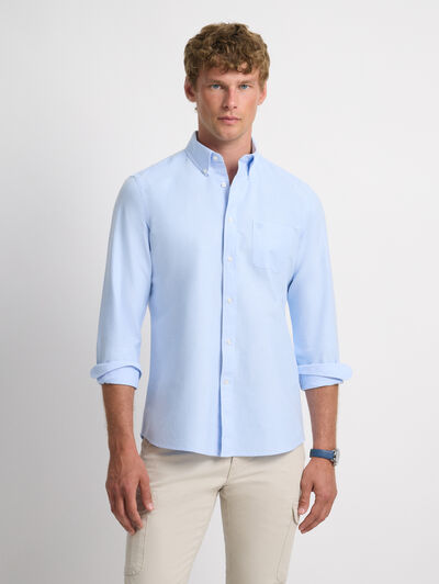 CAMISA OXFORD POCKET CELESTE