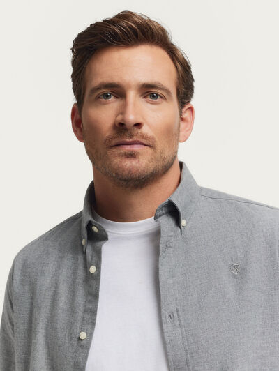 CAMISA FLANNEL TWILL GRIS