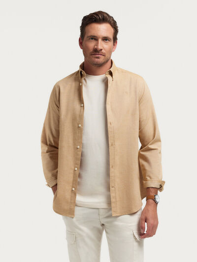 CAMISA FLANNEL TWILL CAMEL
