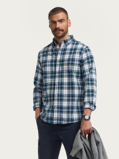 CAMISA FLANNEL TARTAN AZUL